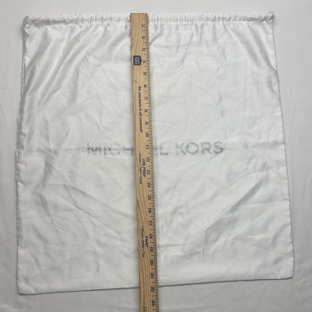 Michael Kors White Satin dust Bag drawstring travel and storage with FLAWS READ - Picture 5 of 6